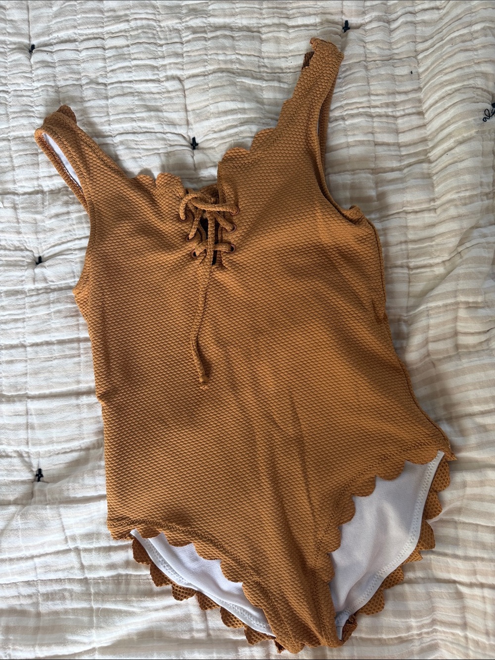 Rylee + Cru Kids One-Piece Swimsuit in Mustard Brown